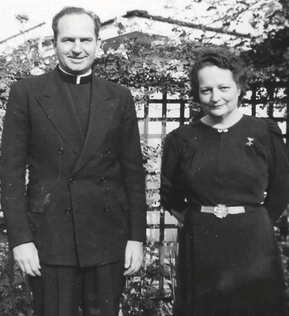Father Frank with Cora Evans